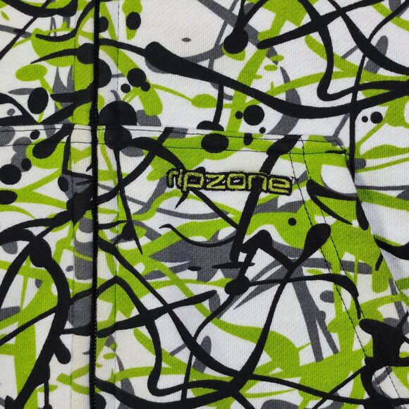 RipZone activewear full zip hoodie / jacket men's youth size L white black green - Picture 4 of 9